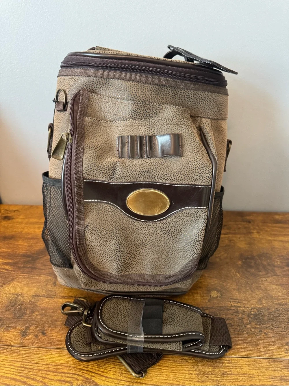 Sovrano Golf Cooler Bag Insulated Travel Tote Reptile Embossed Brown NWT